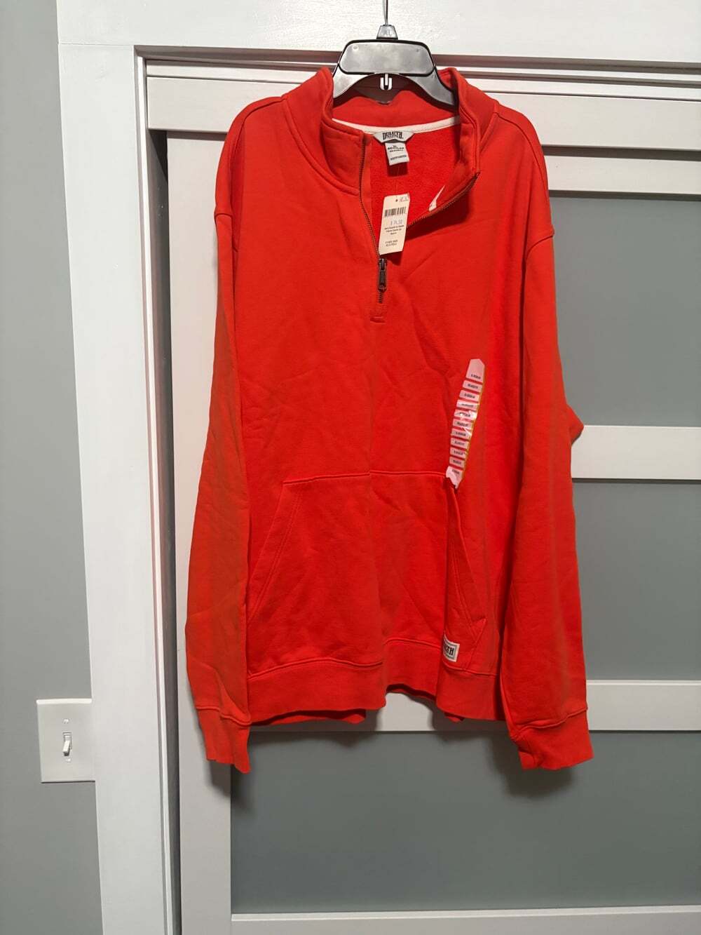 Duluth Trading Co. Men's Souped Up Sweats Pullover Zuater Zip Orange sz XL